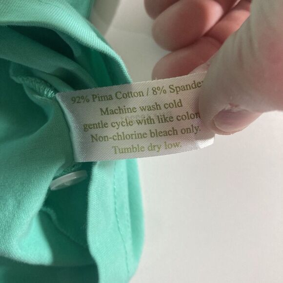 Criquet Polo Shirt Men XL Teal Green Short Sleeve Golf Pima Cotton Stretch‎ Golf - Picture 8 of 9